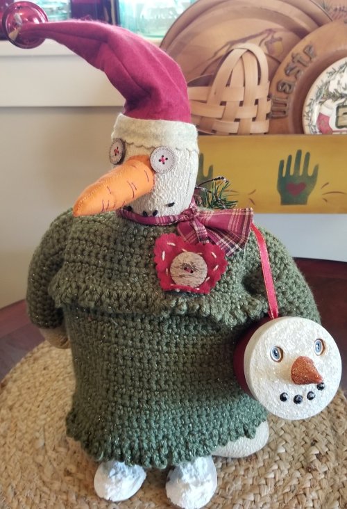 Snowshoe Snowman (Green Sweater) 