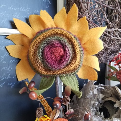 Sunflowers With Crochet Centers