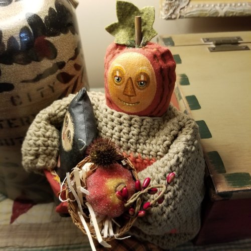 Pumpkin Doll with Black Cat (Boy)