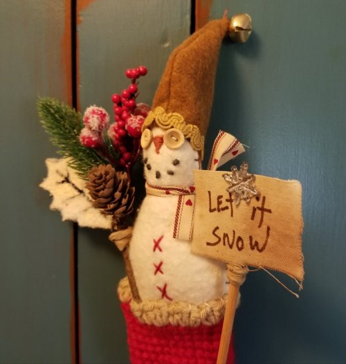 Let It Snow, mini snowman (Brown Hat)