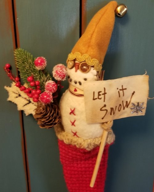 Let It Snow, mini snowman (Brown Hat)