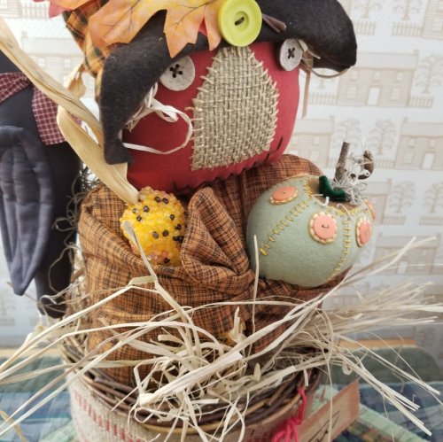 Scarecrow in a Basket (Orange with vertical stipes)