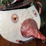 Snowman Paper Mache Bucket