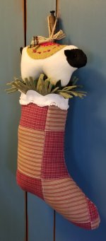 Christmas Sheep Stockings (Red Ticking)