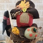 Scarecrow in a Basket (Black with Orange flecks)   